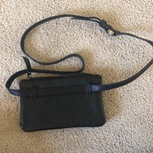 Black leather mini crossbody or fanny pack!!